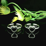 Heart-shaped silver rings - Silvenca