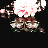 Exquisite floral silver toe rings - Silvenca