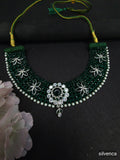 Traditional 925 Pure Silver Green Beaded Necklace - Silvenca
