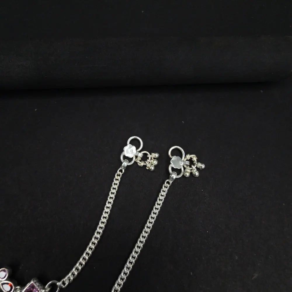 Traditional Pure Silver Payal - Silvenca