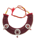 Traditional handmade beaded pure silver necklace - Silvenca