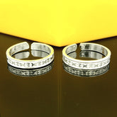 Unique pattern silver toe rings - Silvenca