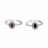 Vibrant gemstones silver toe rings - Silvenca