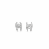 Elegant Silver Earrings with Sparkling Stones - Silvenca
