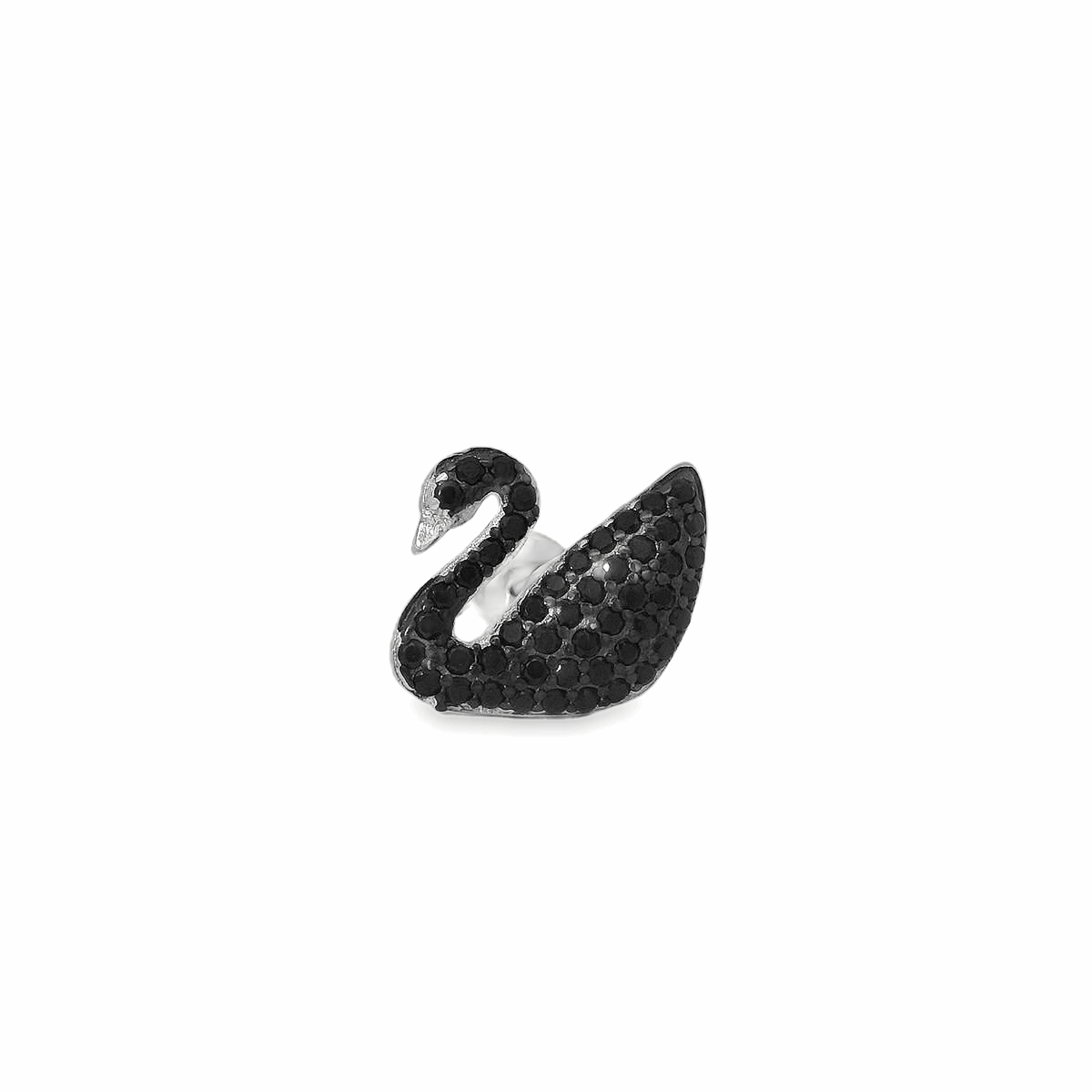 Elegant Black Swan Earrings - Silvenca
