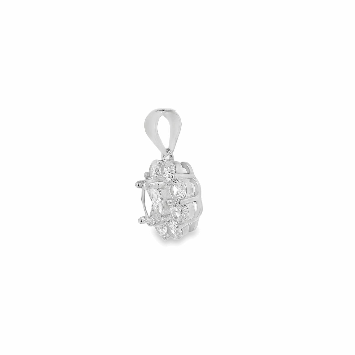 Elegant Silver Pendant with Crystals - Silvenca