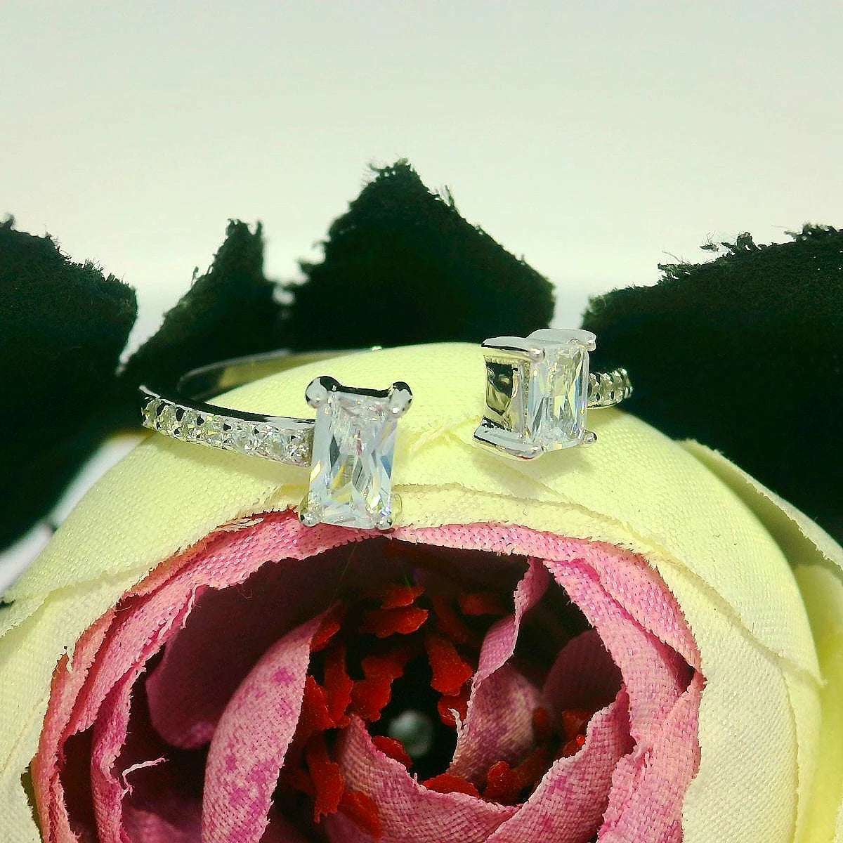 Elegant two stone ring - Silvenca