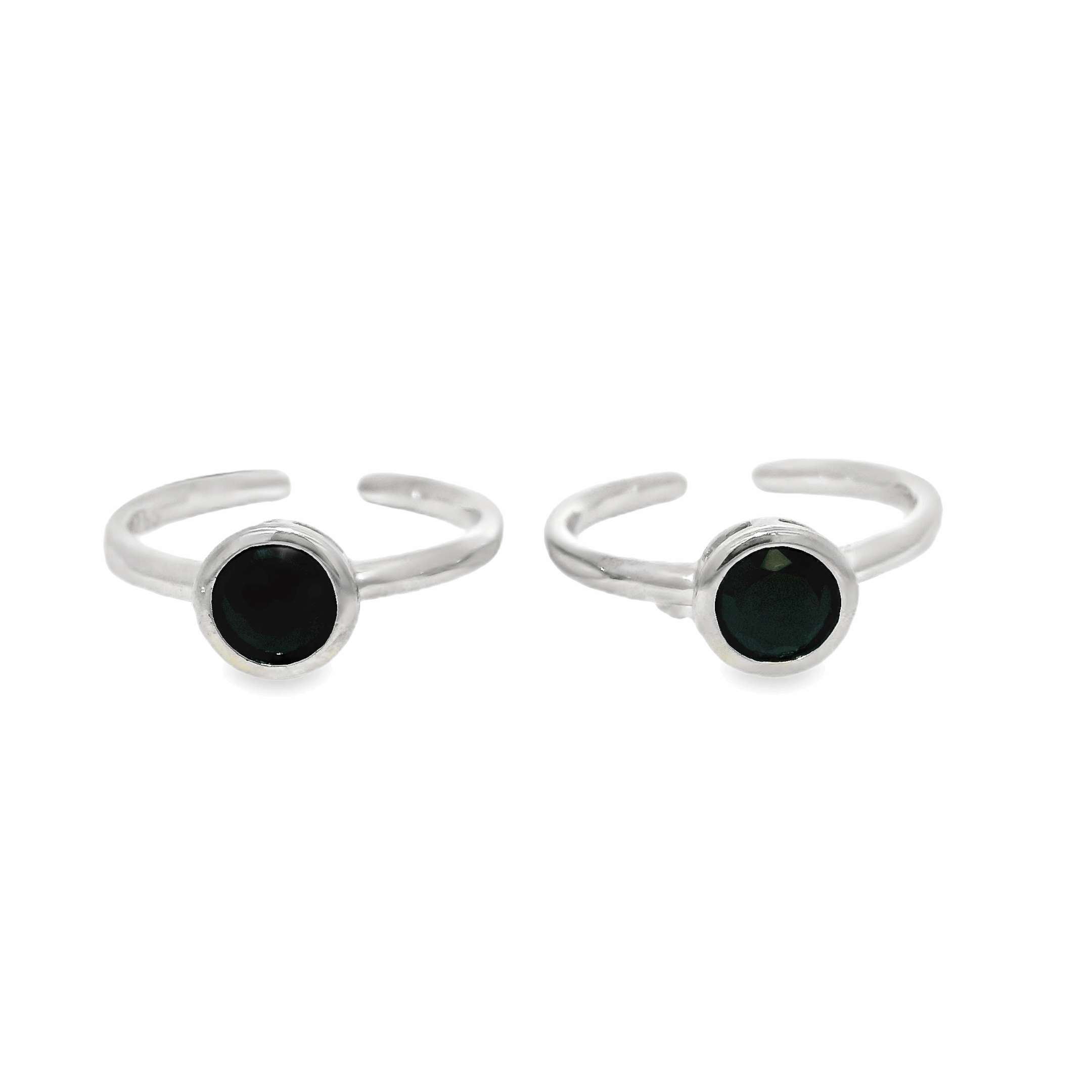 Blue gemstone toe rings - Silvenca