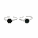 Blue gemstone toe rings - Silvenca