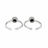 Blue gemstone toe rings - Silvenca