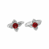 Floral silver toe rings - Silvenca