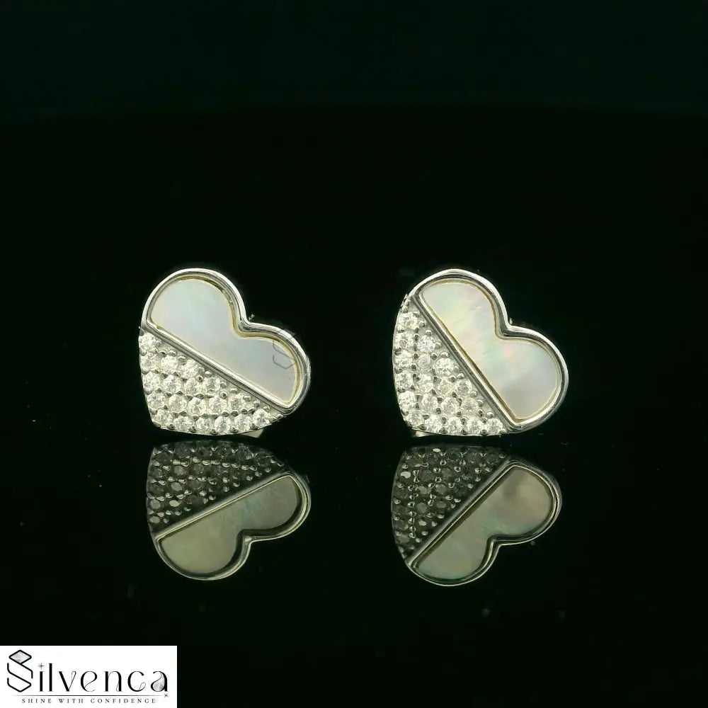 Adorable 925 Sterling Silver Heart-Shape Pendant Set - Silvenca
