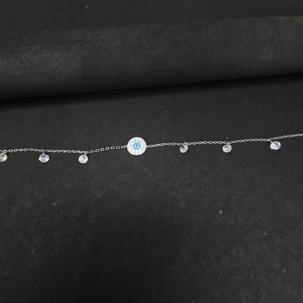 Elegant Silver BRACLETE with Blue Eye - Silvenca
