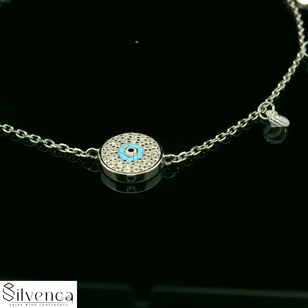 Elegant Silver BRACLETE with Blue Eye - Silvenca