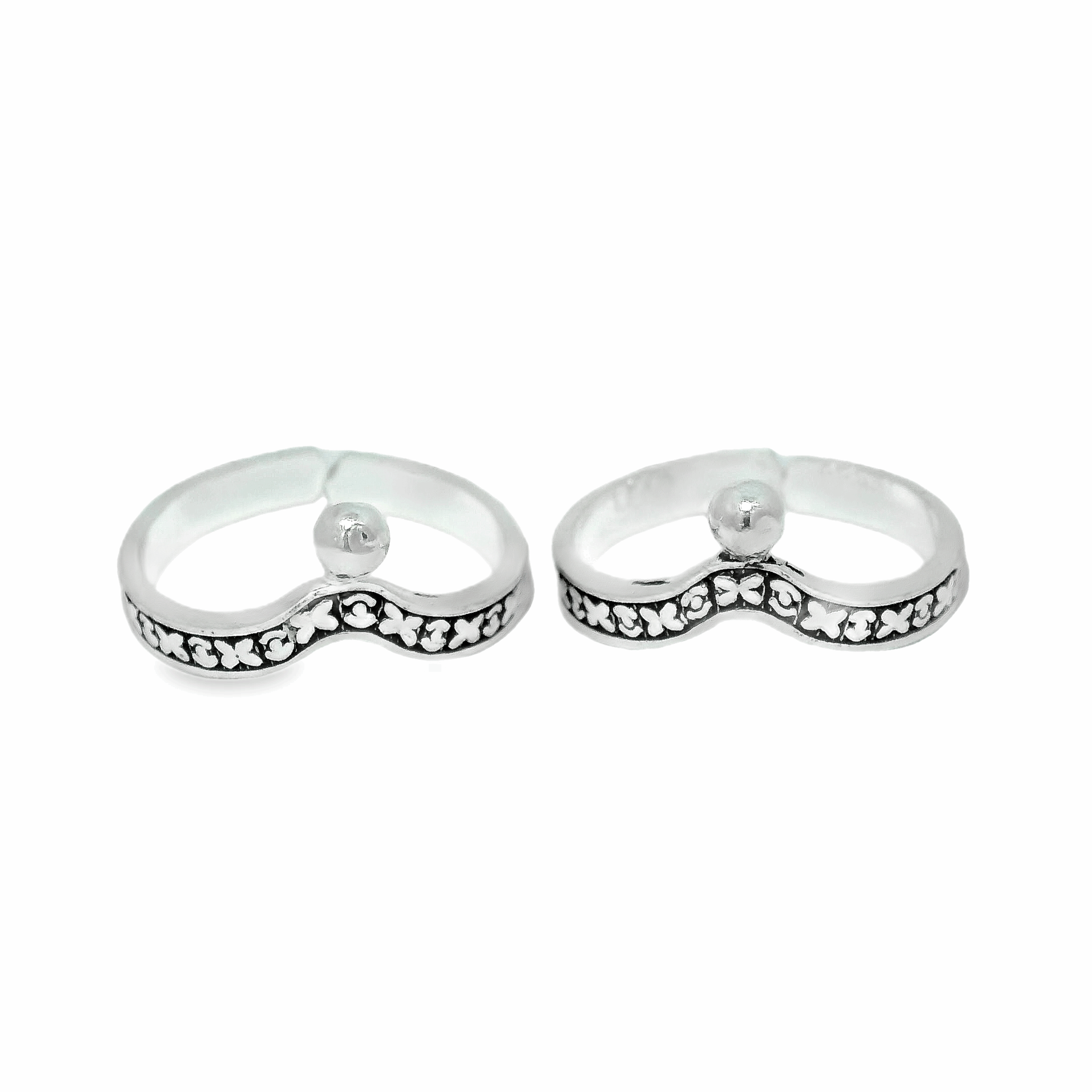 Blend elegance silver toe rings - Silvenca