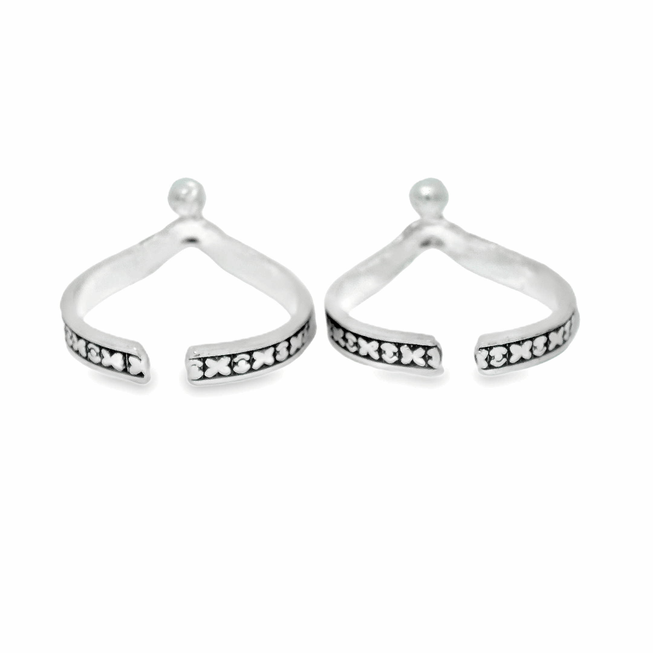 Blend elegance silver toe rings - Silvenca