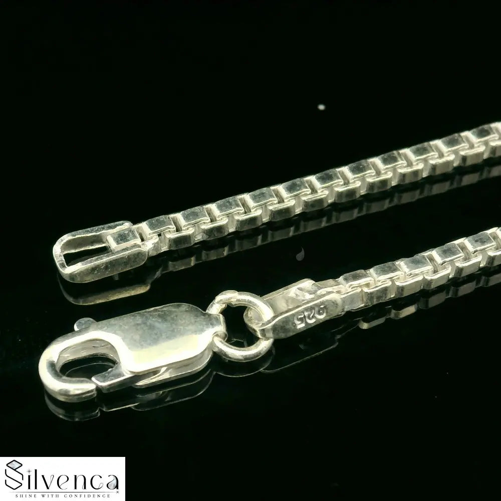 Box Chain in Pure 92.5 Sterling Silver | Gift For Her n Him | Chandi ki Chain - Silvenca