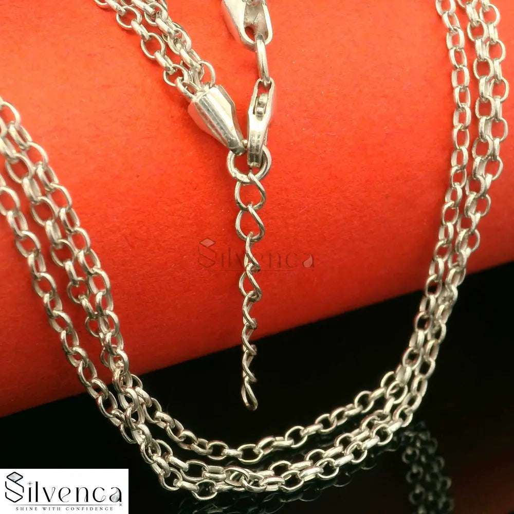 Bunch Chain Necklace Sterling Silver 925 Traditional Men Women Unisex - Silvenca