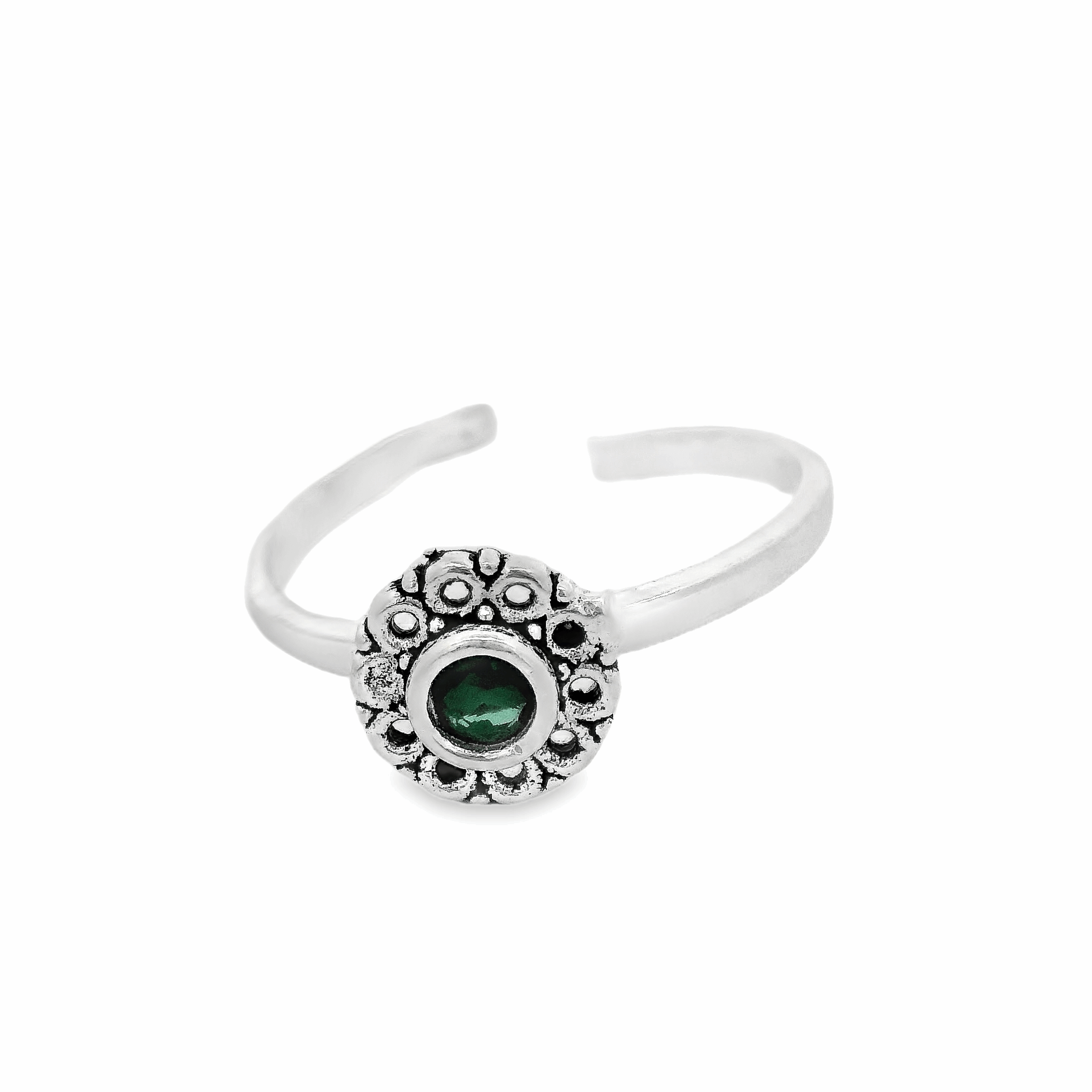 Captivating gemstones silver toe rings - Silvenca
