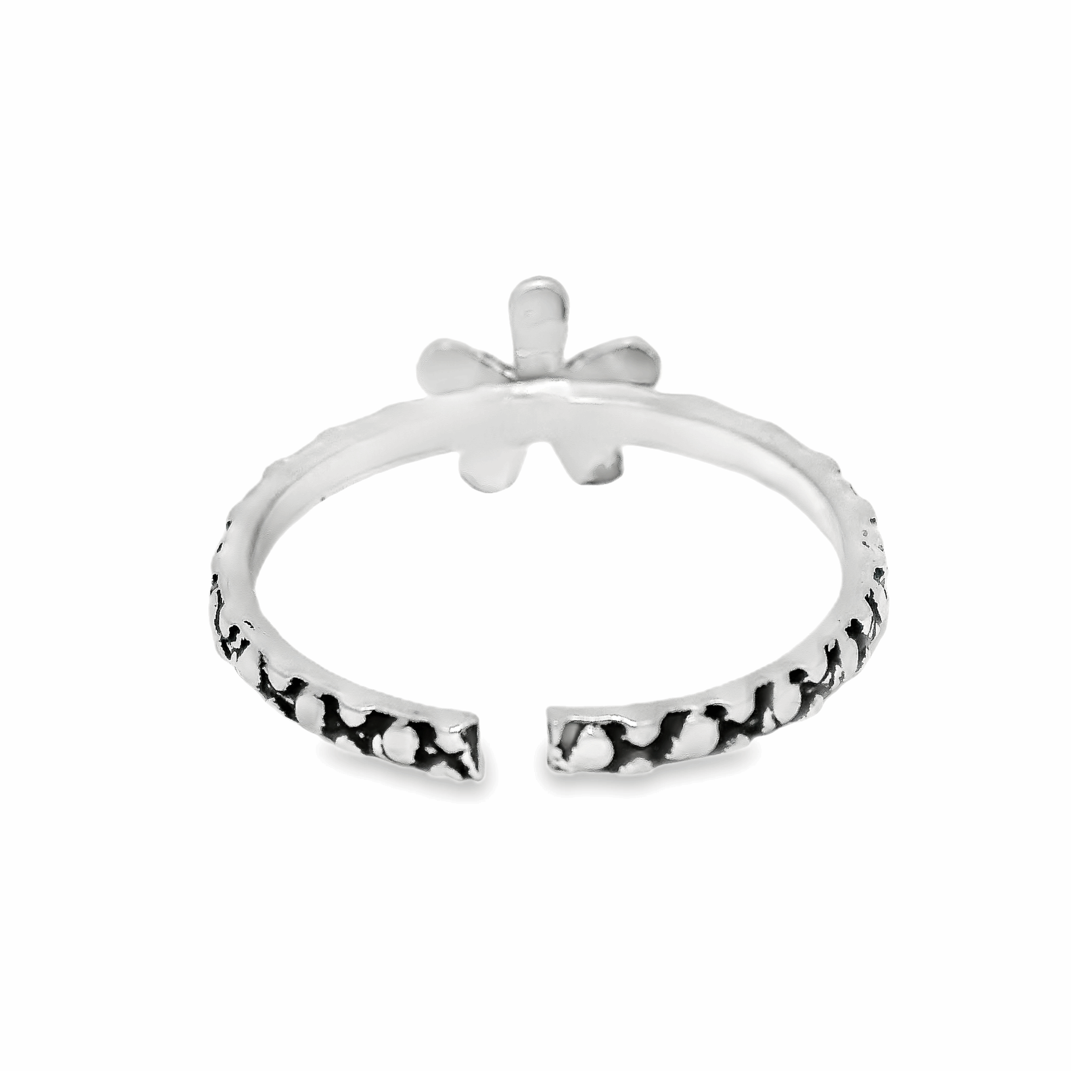 Charming floral silver toe rings - Silvenca
