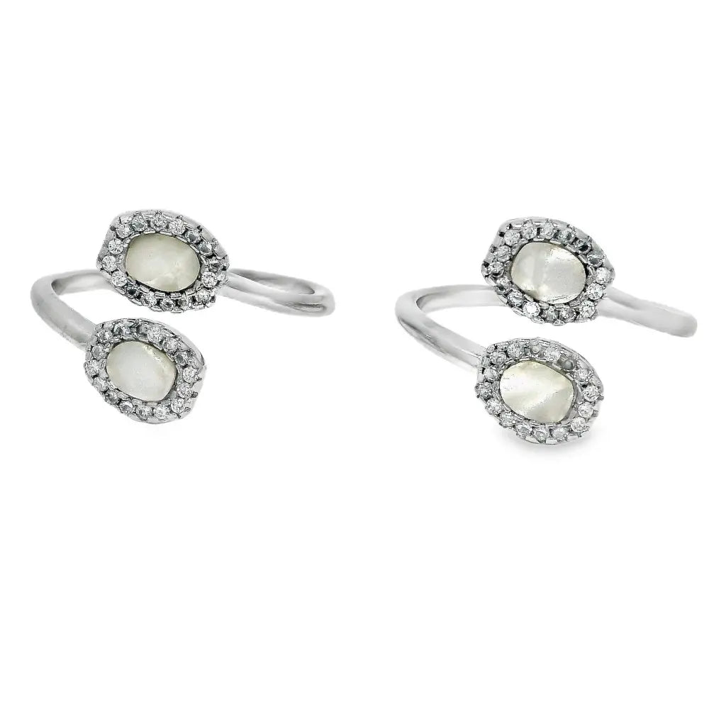 Delicate design silver toe rings - Silvenca