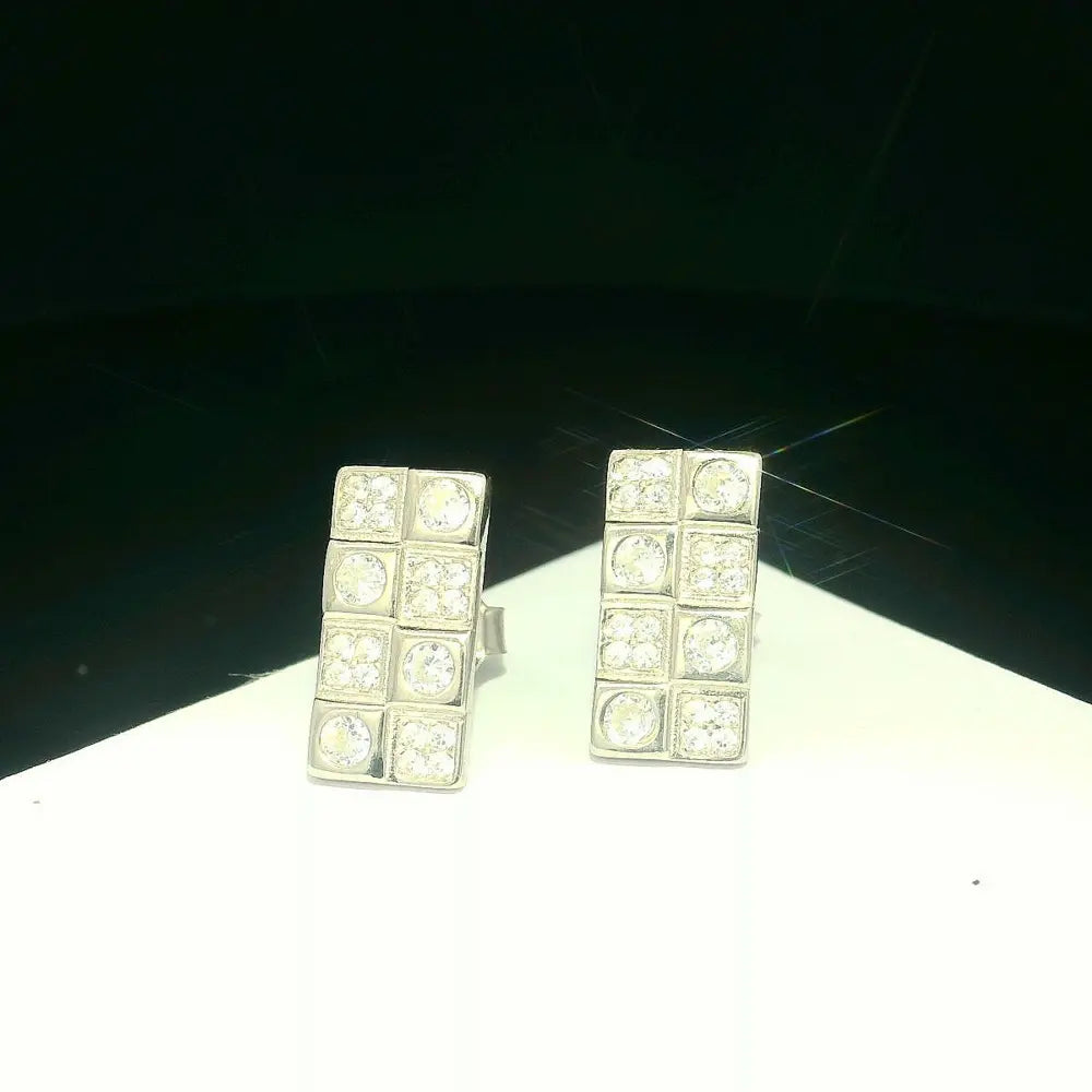 Elegant Diamond Stud Earrings - Silvenca