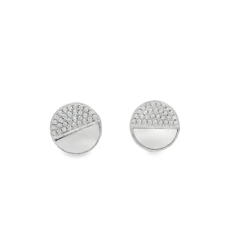 Sparkling silver stud earrings - Silvenca