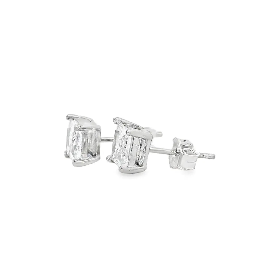 Elegant Square Diamond Earrings - Silvenca