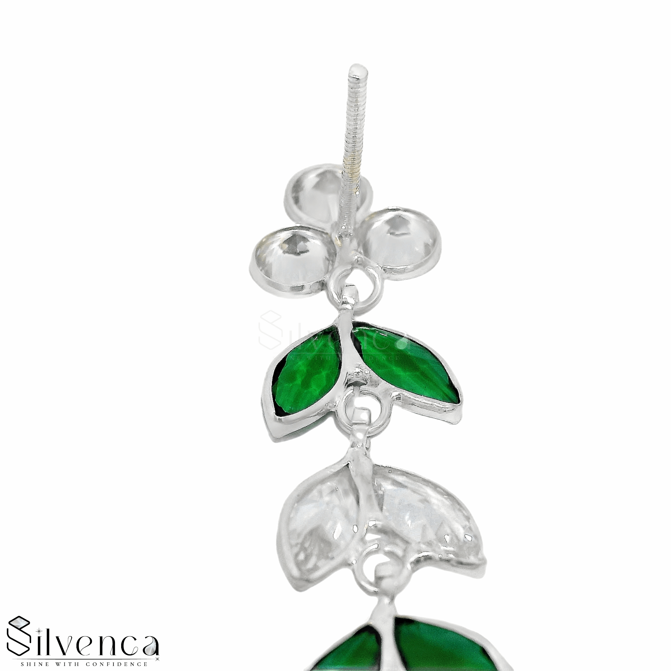Elegant Floral Drop Earrings - Silvenca