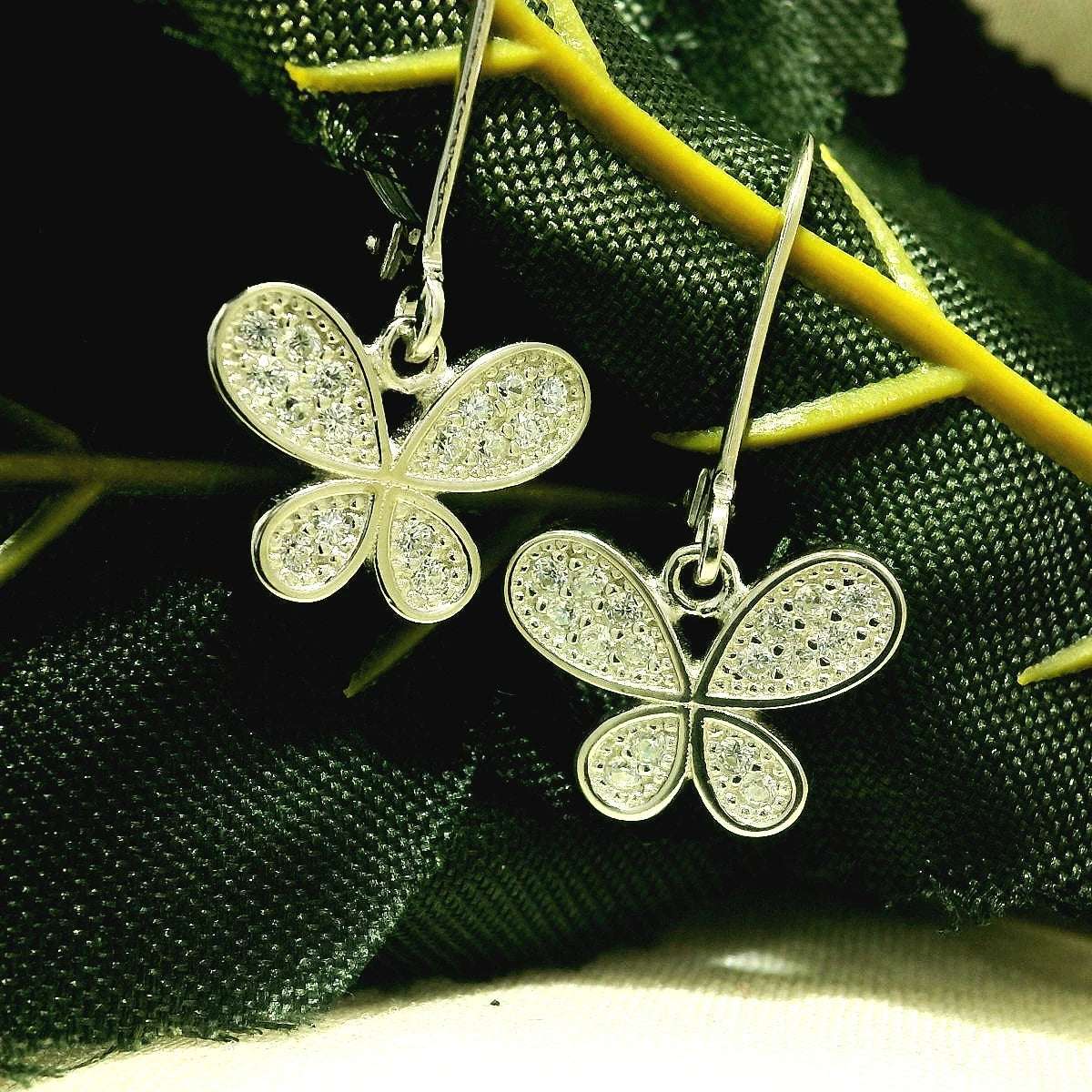 Elegant Butterfly Hoop Earrings - Silvenca