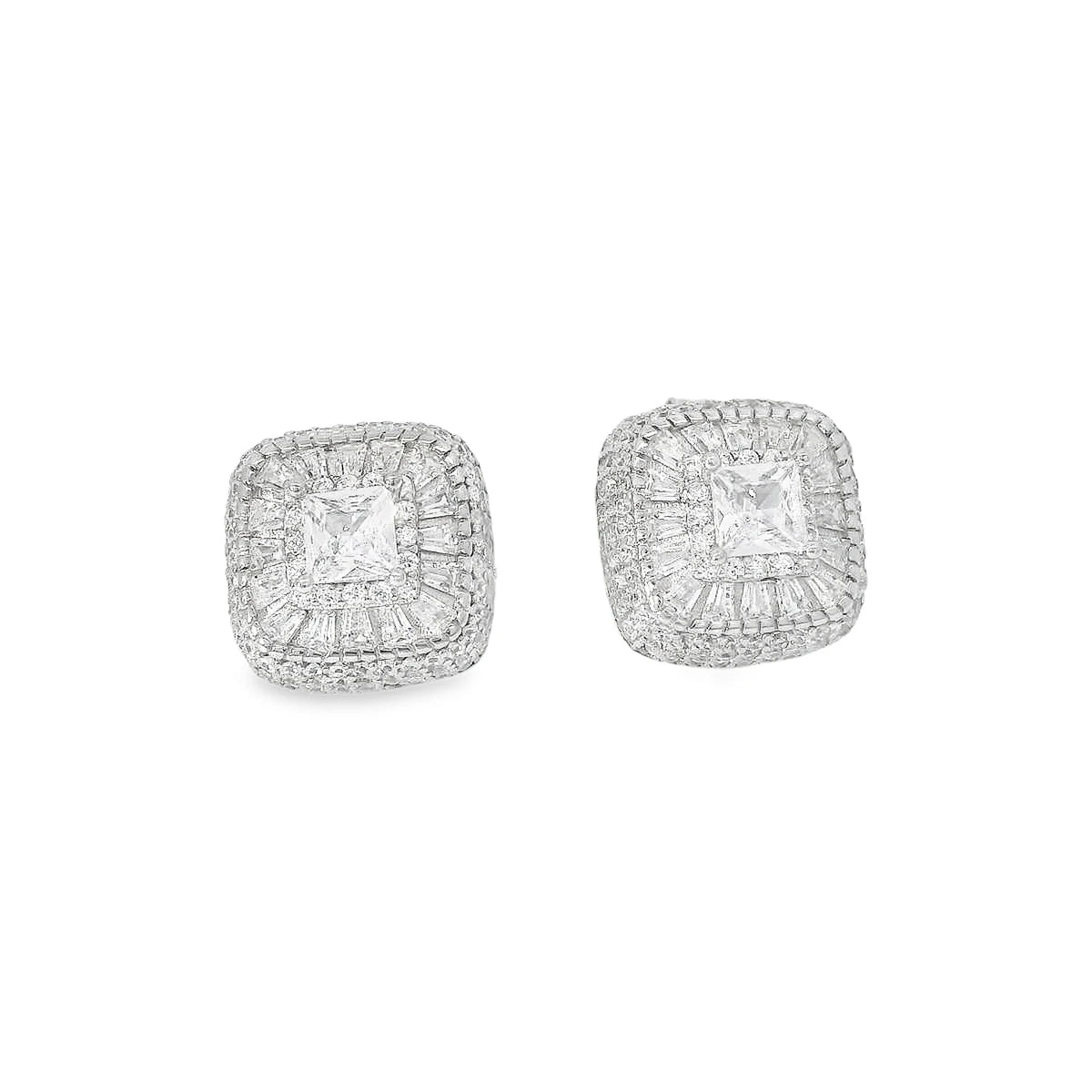 Elegant Diamond Stud Earrings - Silvenca