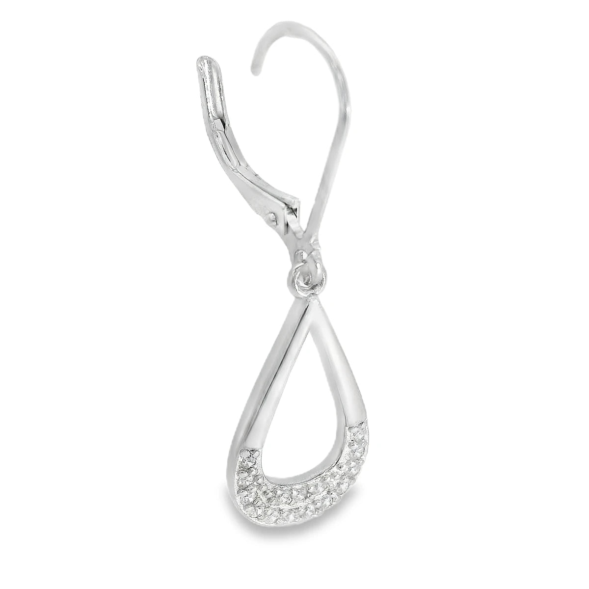 Elegant Silver hoop Drop Earrings - Silvenca