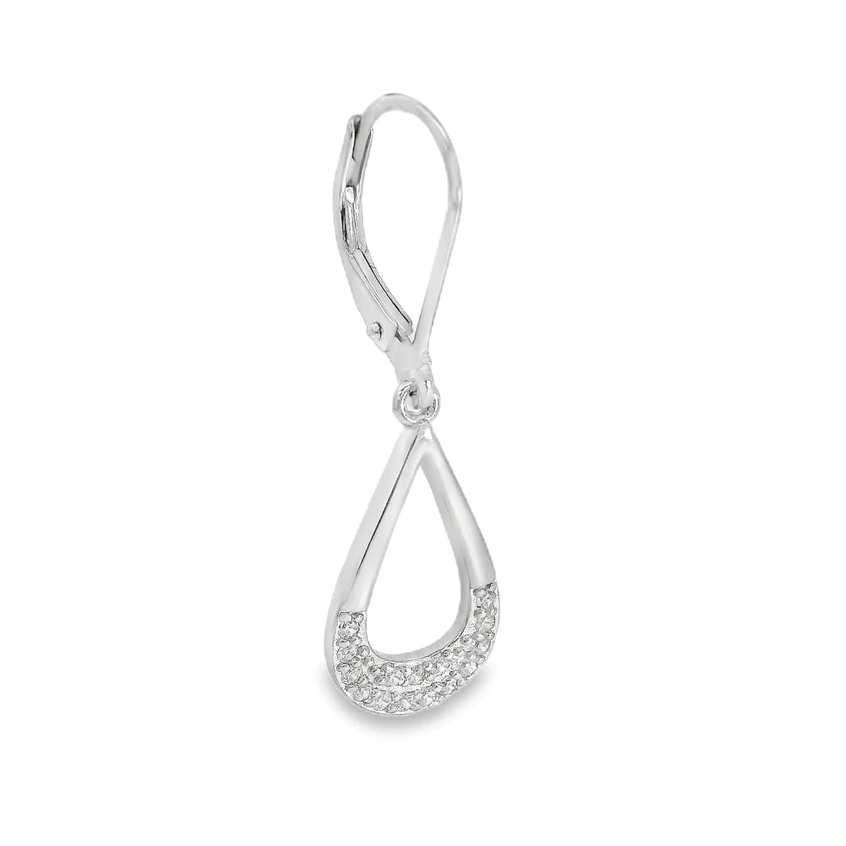 Elegant Silver hoop Drop Earrings - Silvenca