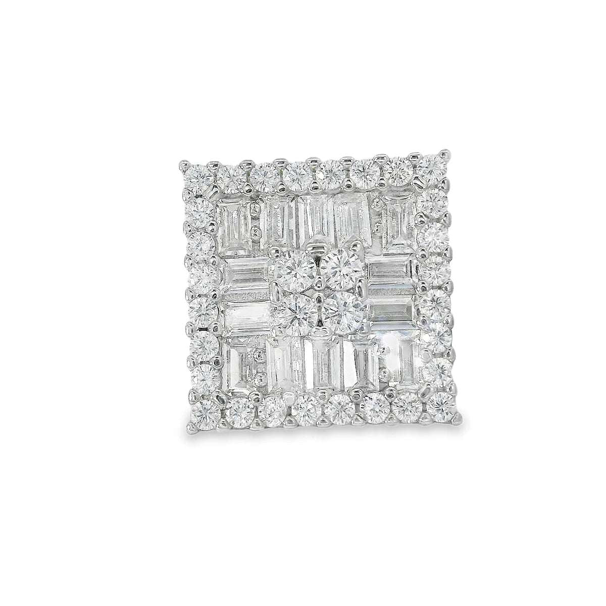 Elegant Square Diamond Earrings - Silvenca
