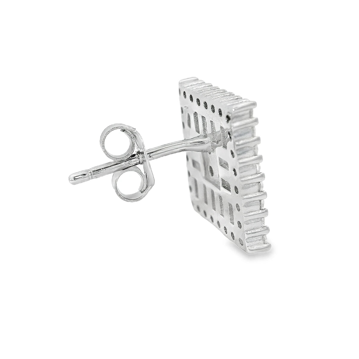Elegant Square Diamond Earrings - Silvenca