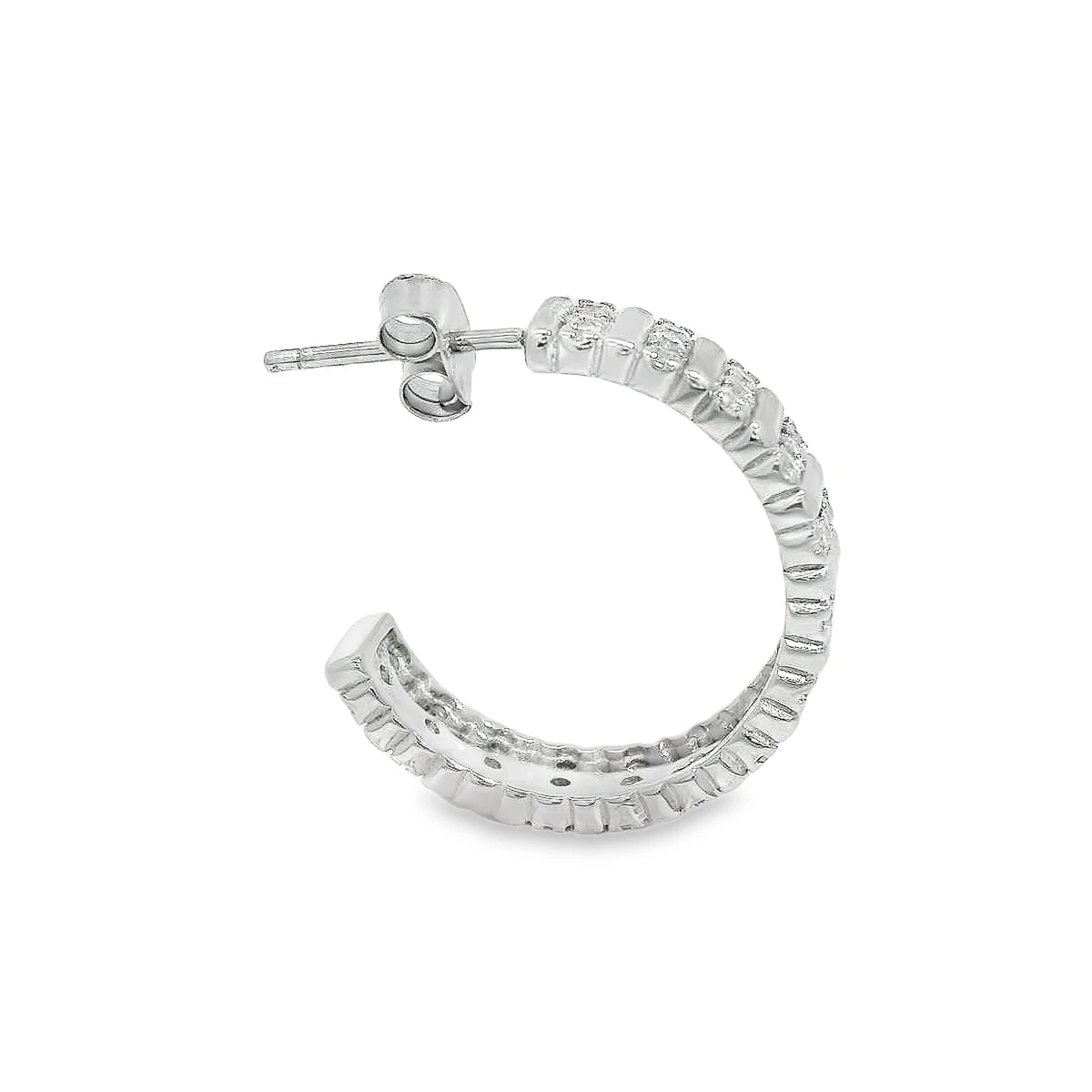 Elegant diamond hoop earring - Silvenca