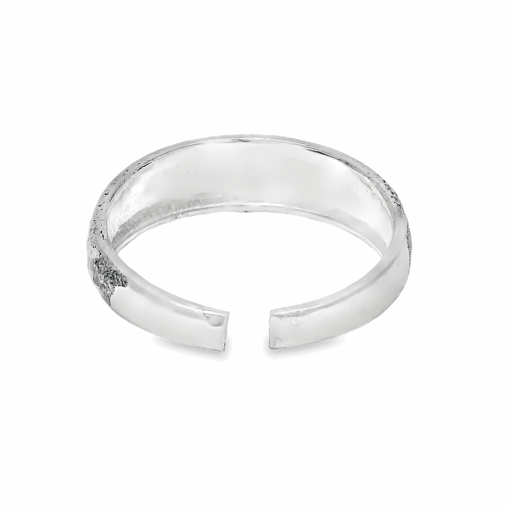 Floral design silver toe rings - Silvenca