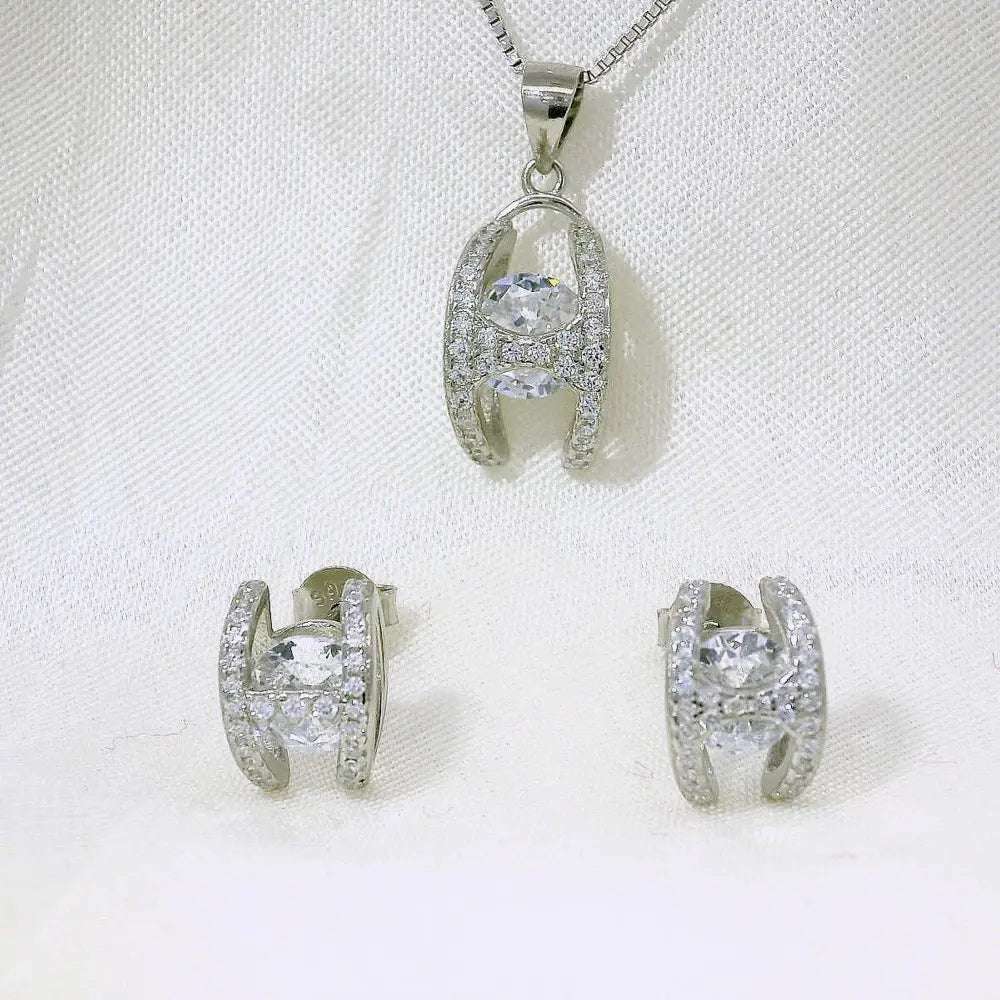 Elegant Silver Jewelry Set - Silvenca