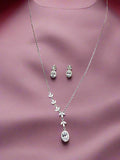 Leaf design Pendant and Stud Earrings Set - Silvenca