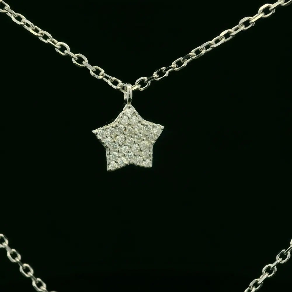 Elegant Silver Star double layer Necklace - Silvenca
