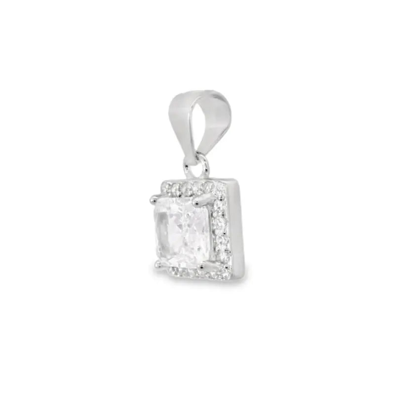 Elegant Square Pendant with Sparkling Accents - Silvenca