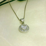 Elegant Silver Pendant with Sparkling Gemstone