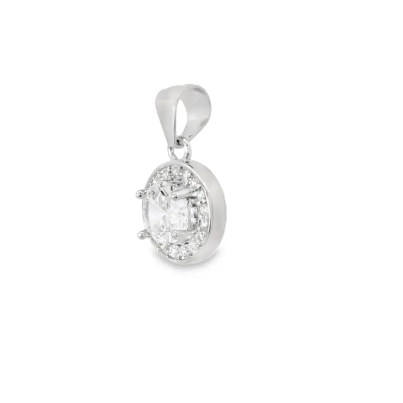 Elegant Silver Pendant with Sparkling Gemstone - Silvenca