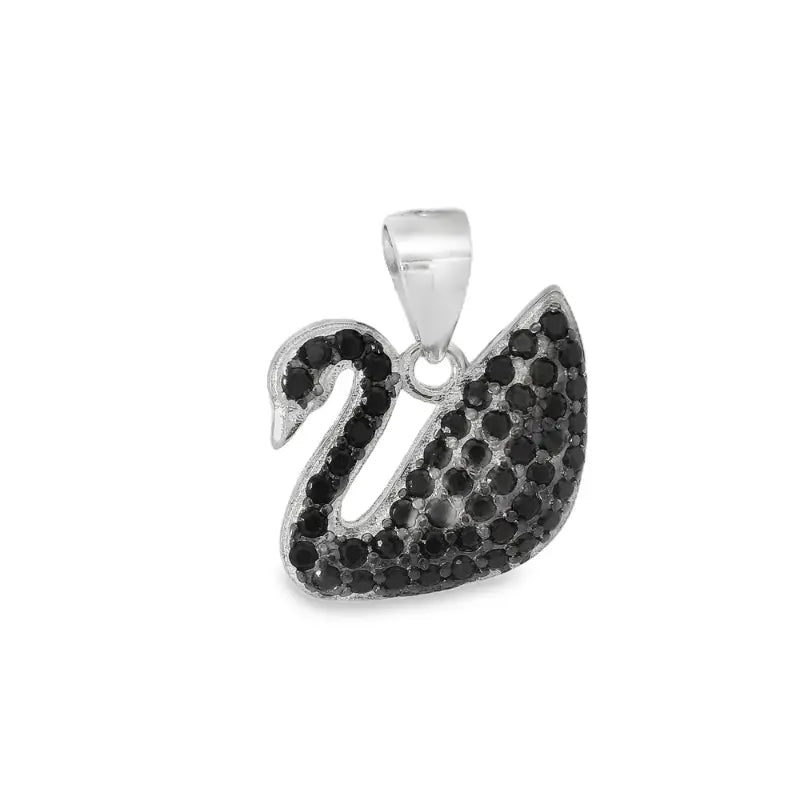 Elegant Black Swan Pendant - Silvenca