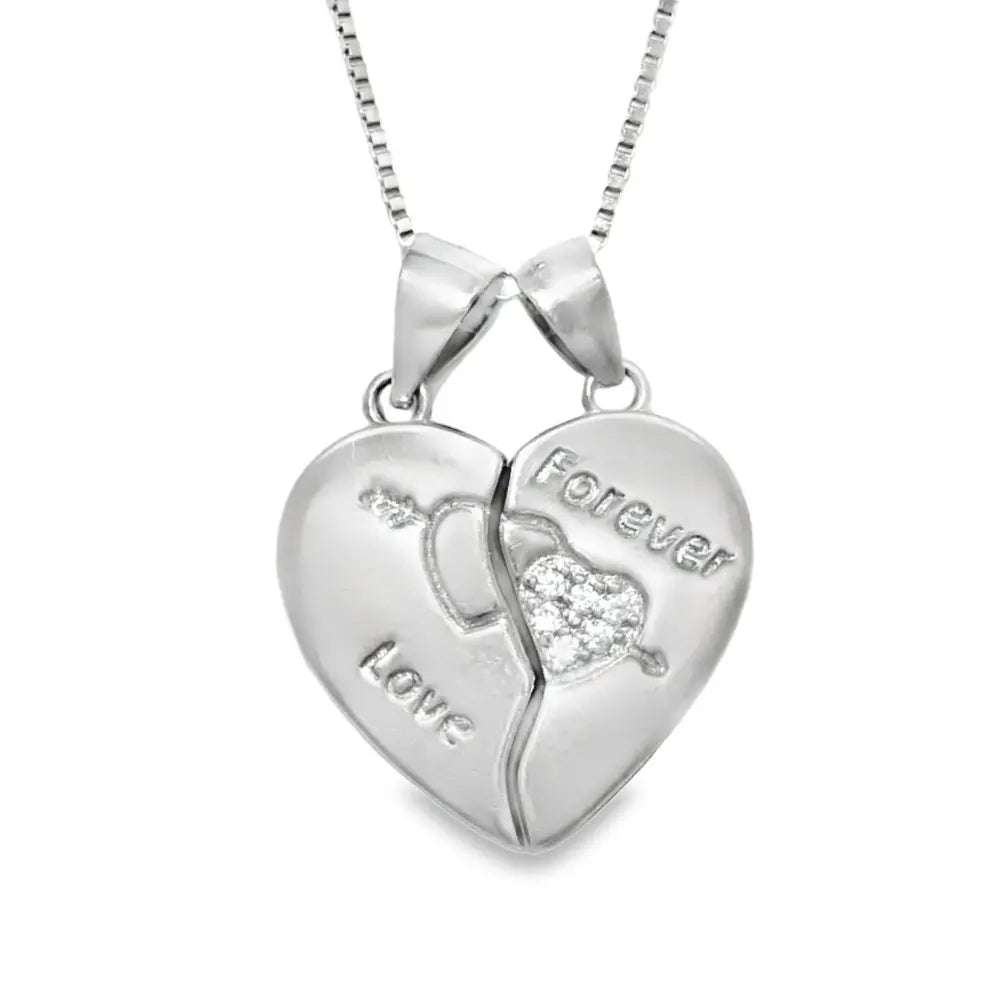 Elegant Silver Heart Pendant - Silvenca