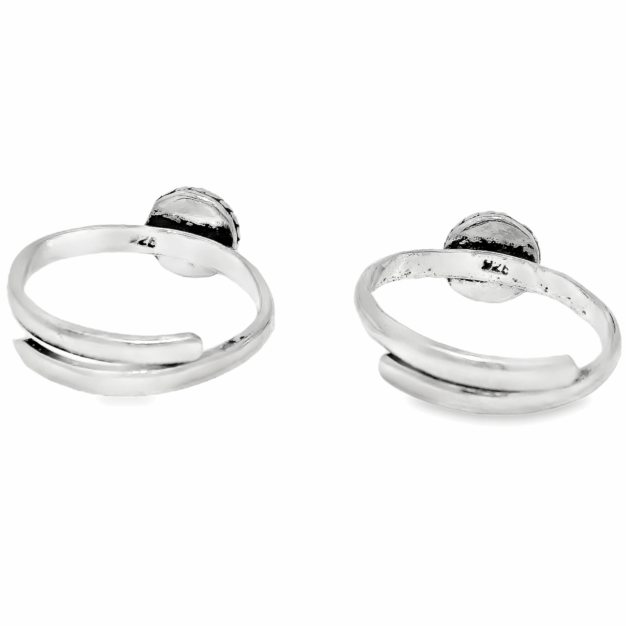 Perfect blend silver toe rings - Silvenca