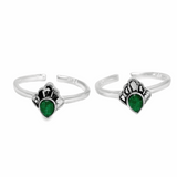 Perfect blend silver toe rings - Silvenca