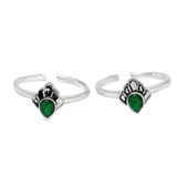 Perfect blend silver toe rings - Silvenca