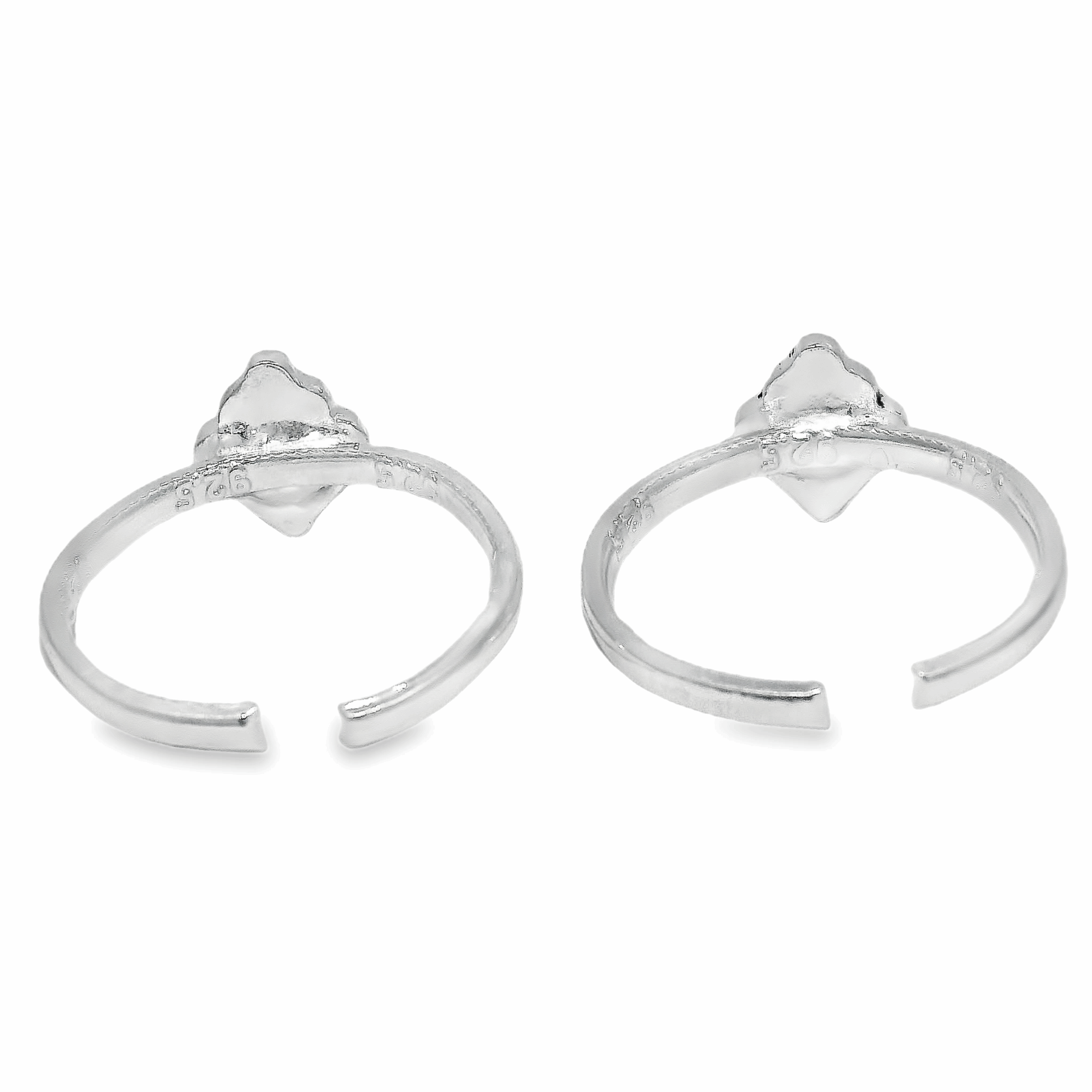 Perfect blend silver toe rings - Silvenca