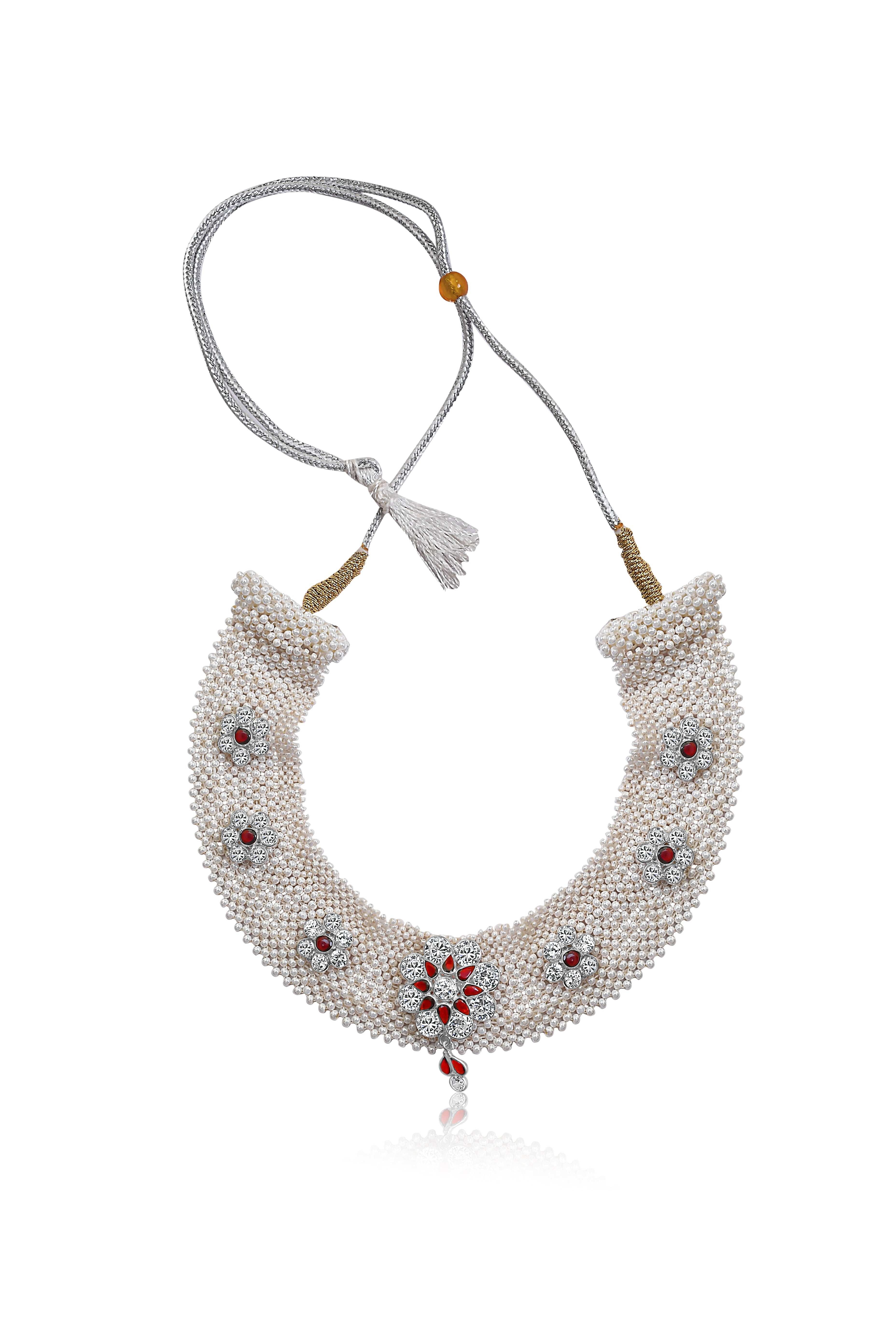 Pure Silver 925 Handmade Beaded Traditional Necklace - Silvenca